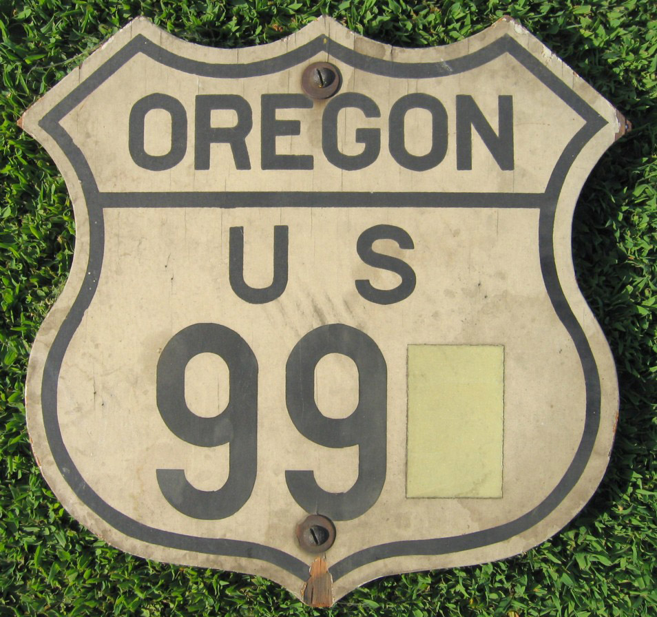Oregon U.S. Highway 99 sign.