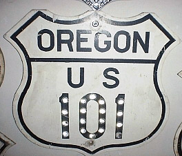 Oregon U.S. Highway 101 sign.
