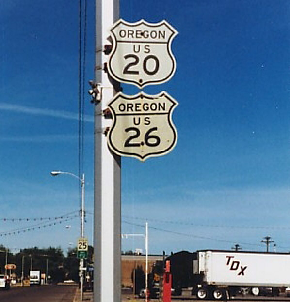 Oregon - U.S. Highway 26 and U.S. Highway 20 sign.