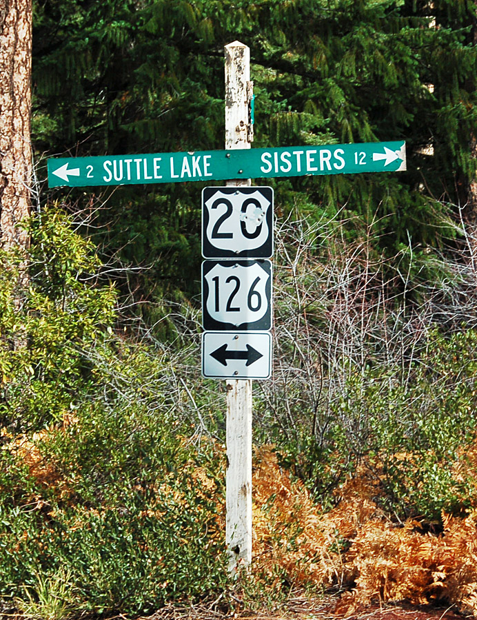 Oregon - U.S. Highway 126 and U.S. Highway 20 sign.