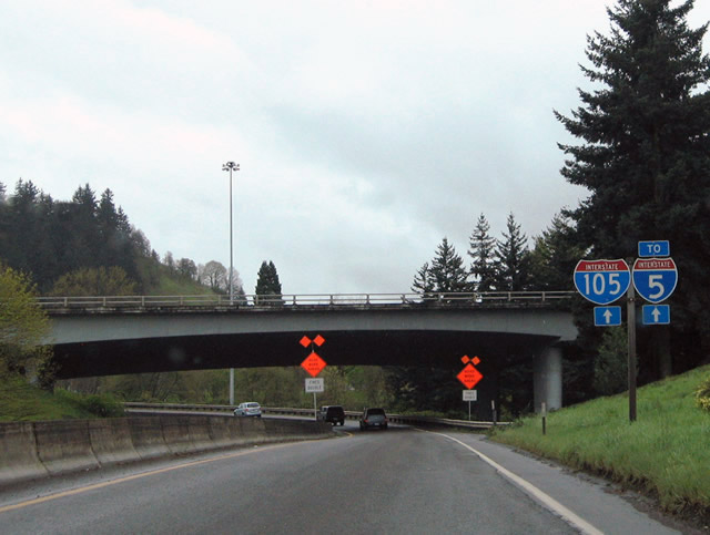 Oregon - Interstate 105 and Interstate 5 sign.