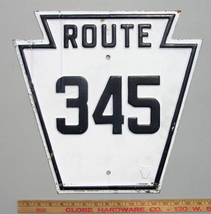 Pennsylvania State Highway 345 sign.