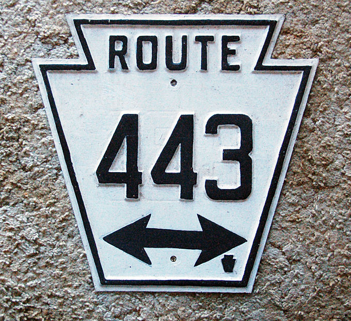 Pennsylvania State Highway 443 sign.