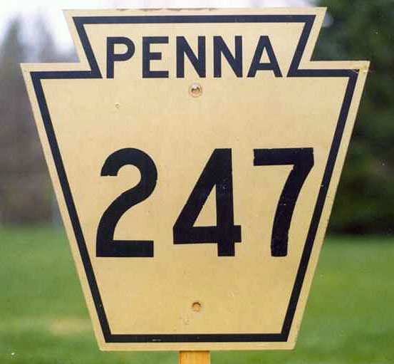 Pennsylvania State Highway 247 sign.