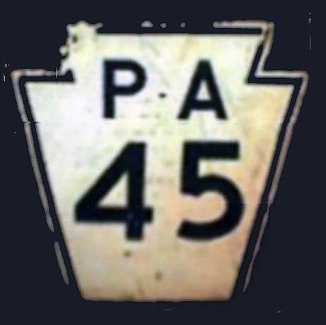 Pennsylvania State Highway 45 sign.