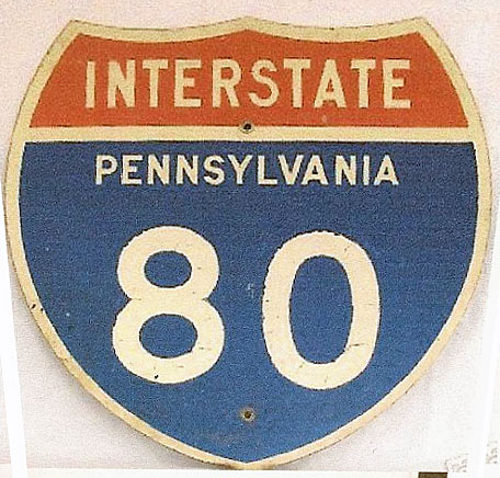 Pennsylvania Interstate 80 sign.