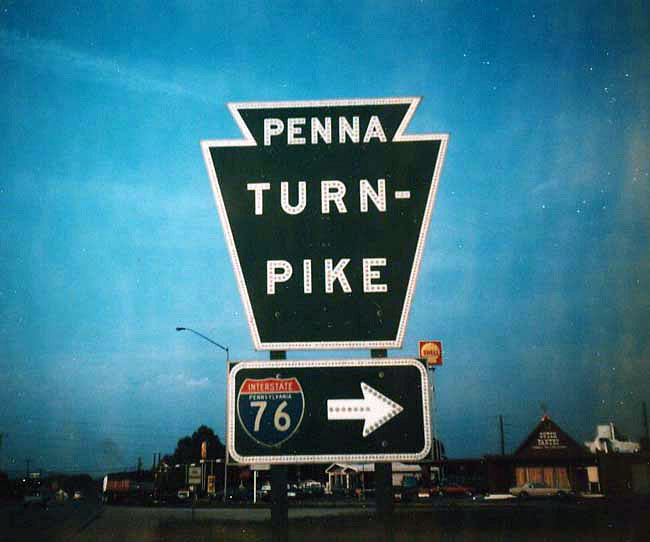 Pennsylvania - Interstate 76 and Pennsylvania Turnpike sign.