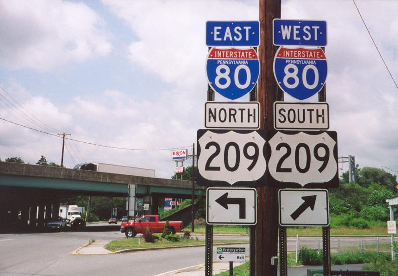 Pennsylvania - Interstate 80 and U.S. Highway 209 sign.