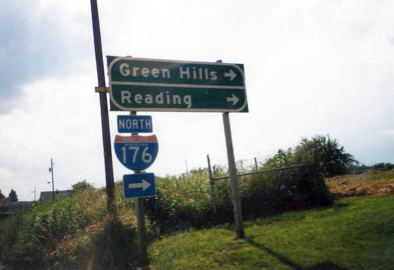 Pennsylvania Interstate 176 sign.
