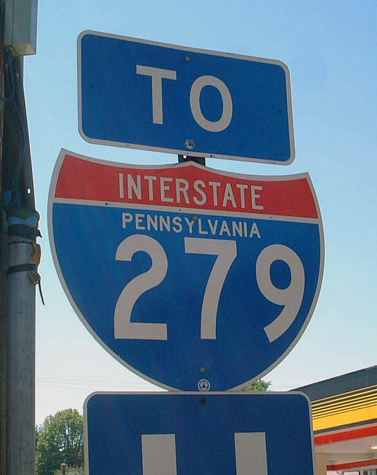 Pennsylvania Interstate 279 sign.