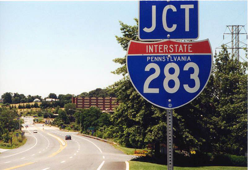 Pennsylvania Interstate 283 sign.