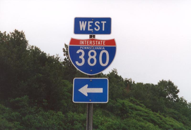 Pennsylvania Interstate 380 sign.