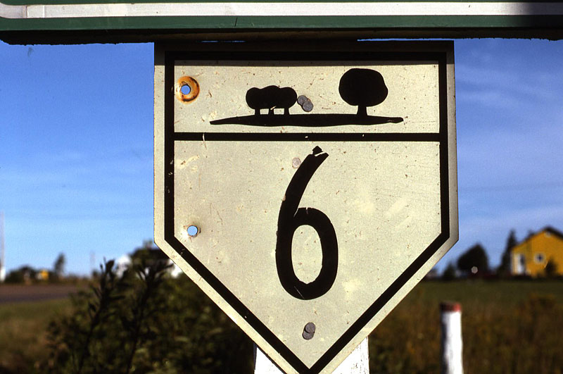 Prince Edward Island Provincial Highway 6 sign.