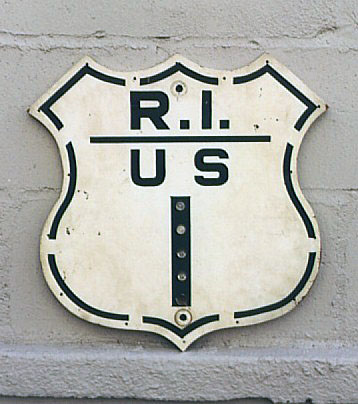 Rhode Island U.S. Highway 1 sign.