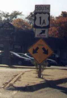 Rhode Island U. S. highway 1A sign.