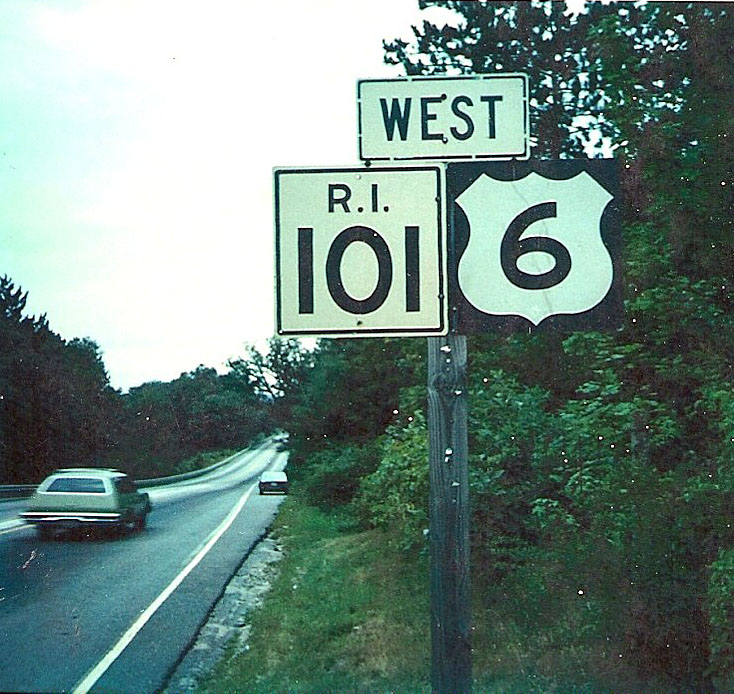 Rhode Island - U.S. Highway 6 and State Highway 101 sign.