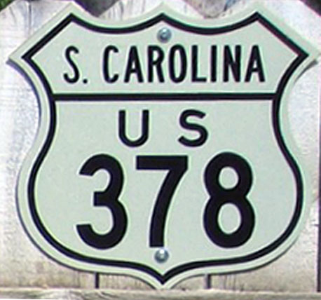 South Carolina U.S. Highway 378 sign.