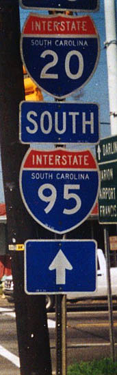 South Carolina - Interstate 95 and Interstate 20 sign.