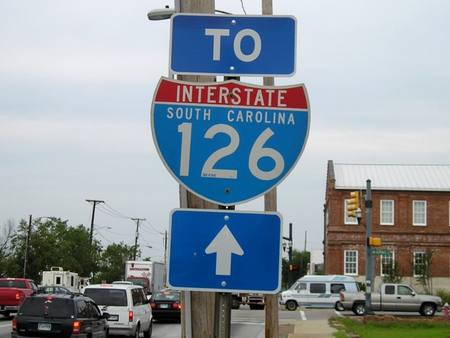 South Carolina Interstate 126 sign.
