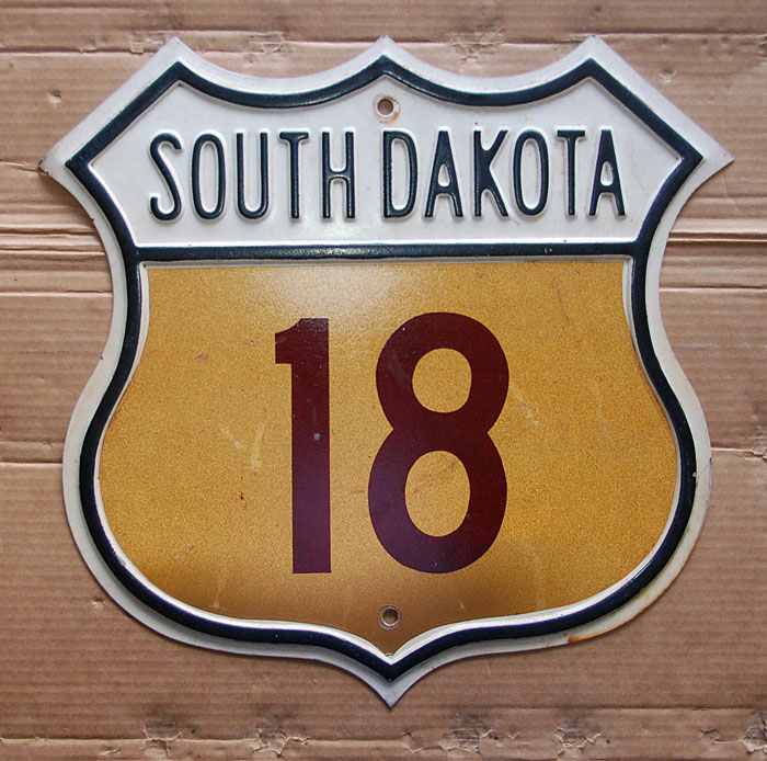 South Dakota U.S. Highway 18 sign.
