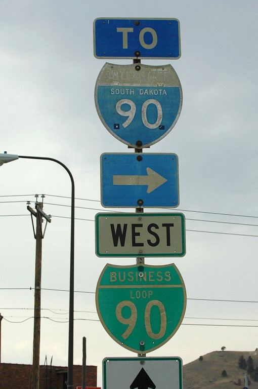 South Dakota business loop 90 sign.