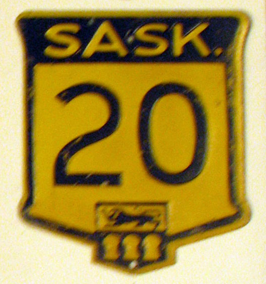 Saskatchewan Provincial Highway 20 sign.