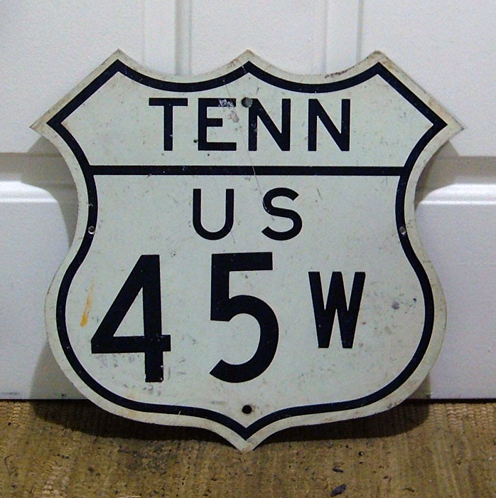 Tennessee U.S. Highway 45 sign.
