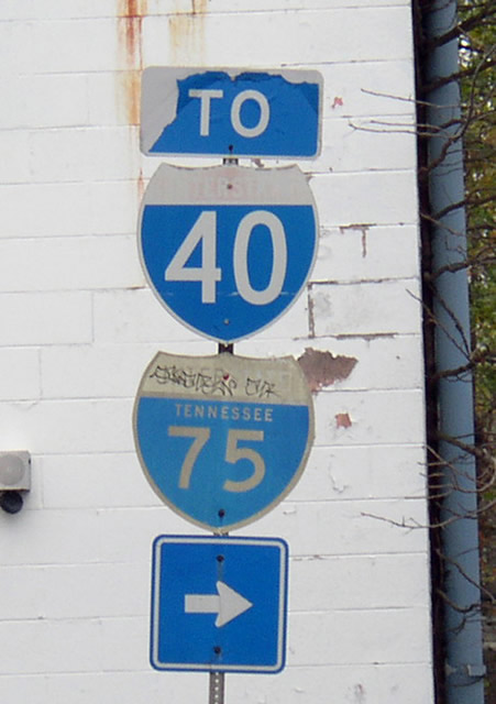 Tennessee - Interstate 75 and Interstate 40 sign.