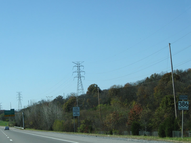 Tennessee State Highway 386 sign.