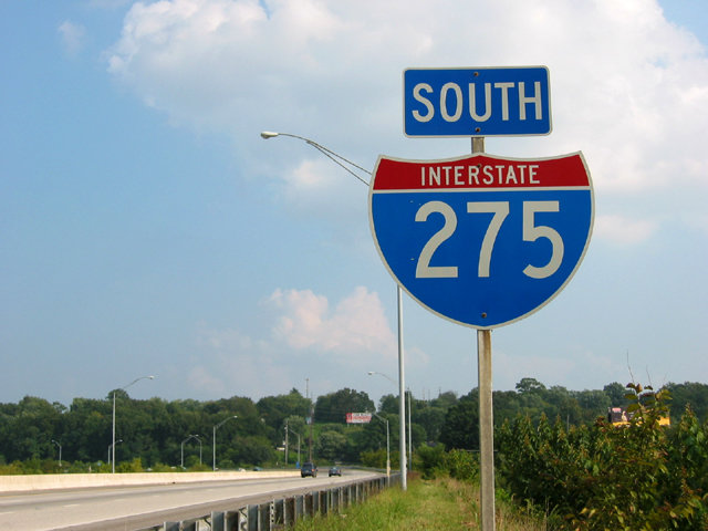 Tennessee Interstate 275 sign.
