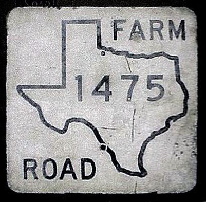 Texas farm to market road 1475 sign.