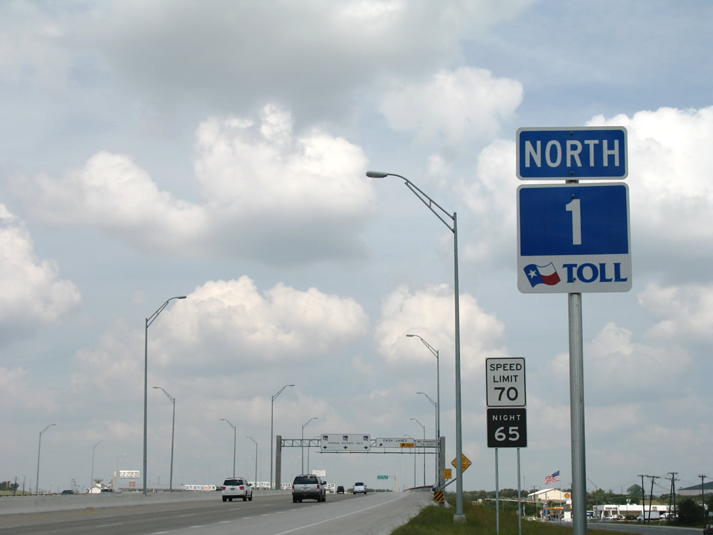 Texas toll road 1 sign.