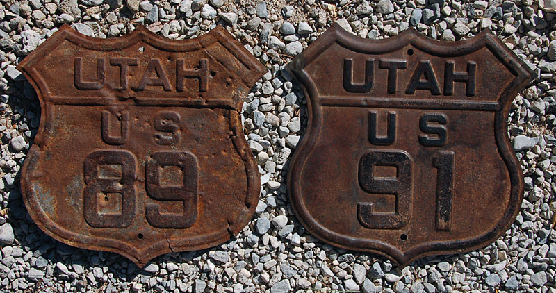 Utah - U.S. Highway 91 and U.S. Highway 89 sign.