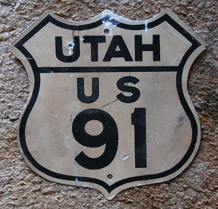Utah U.S. Highway 91 sign.