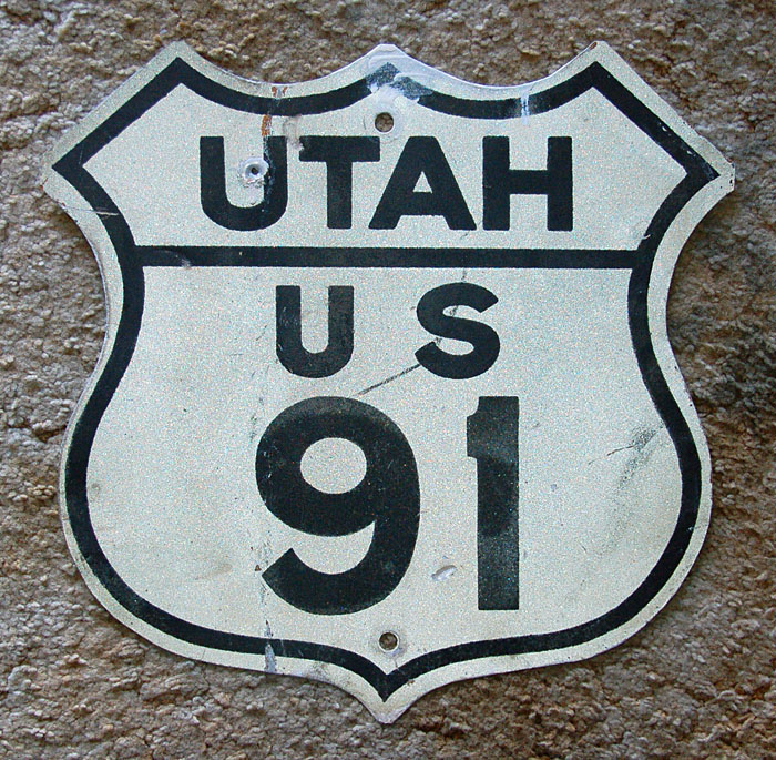 Utah U.S. Highway 91 sign.