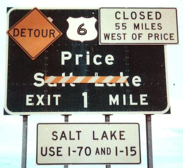 Utah U.S. Highway 6 sign.