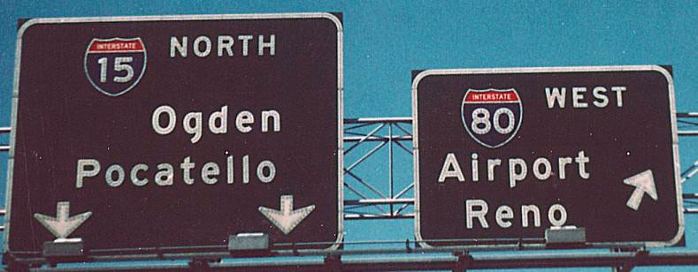 Utah - Interstate 80 and Interstate 15 sign.