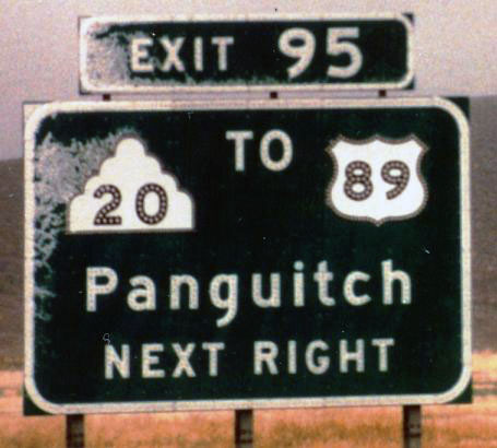 Utah - U.S. Highway 89 and State Highway 20 sign.