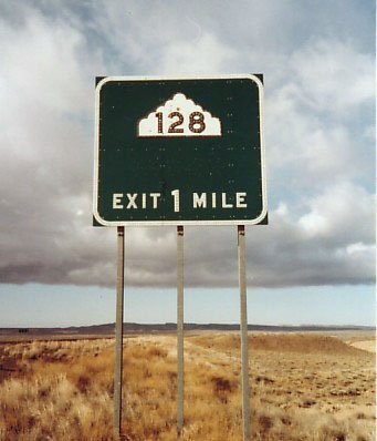 Utah State Highway 128 sign.