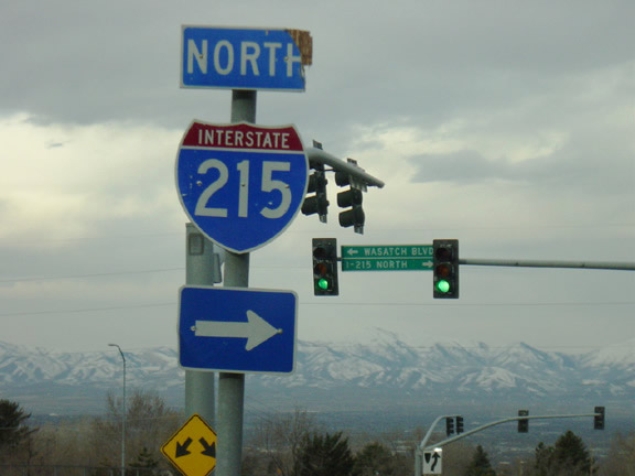 Utah Interstate 215 sign.