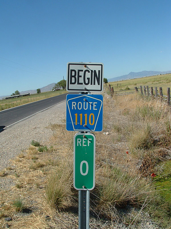 Utah Box Elder County route 1110 sign.