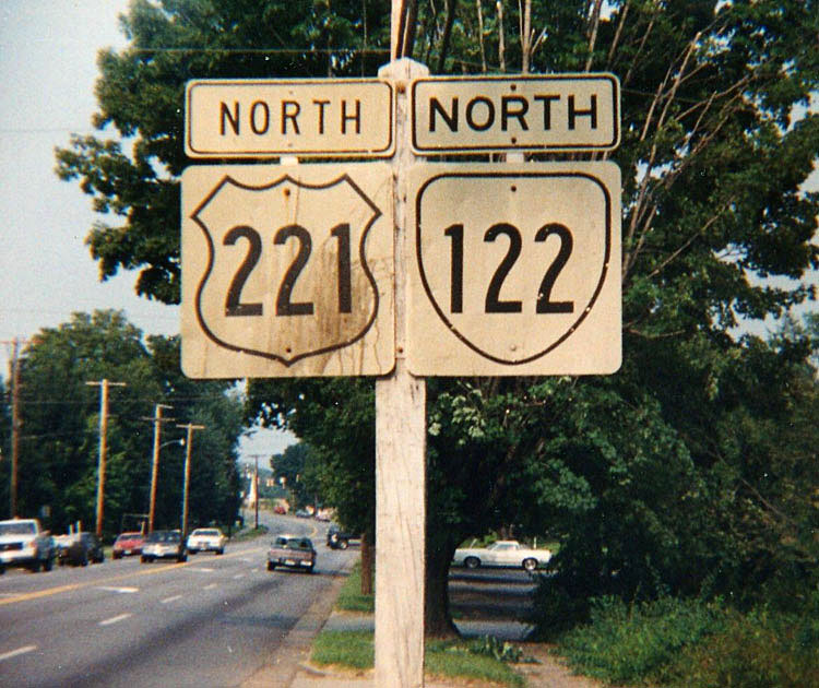 Virginia - U.S. Highway 221 and State Highway 122 sign.