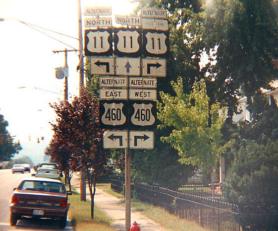 Virginia - U.S. Highway 11 and U.S. Highway 460 sign.