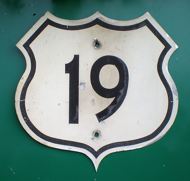 Virginia U.S. Highway 19 sign.