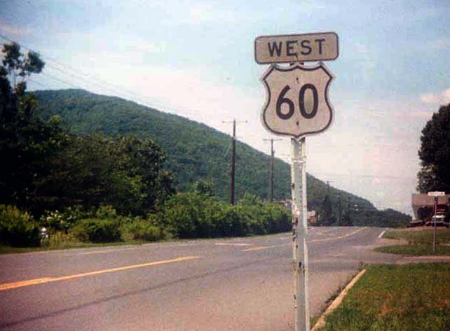 Virginia U.S. Highway 60 sign.