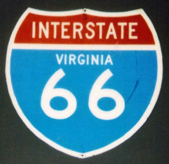 Virginia Interstate 66 sign.