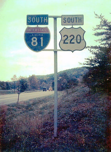 Virginia - U.S. Highway 220 and Interstate 81 sign.