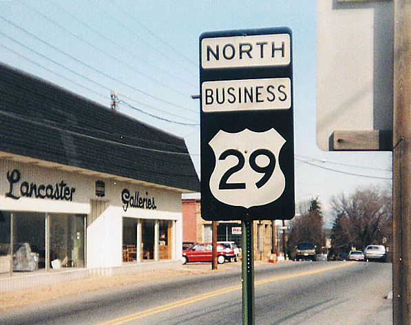 Virginia U.S. Highway 29 sign.