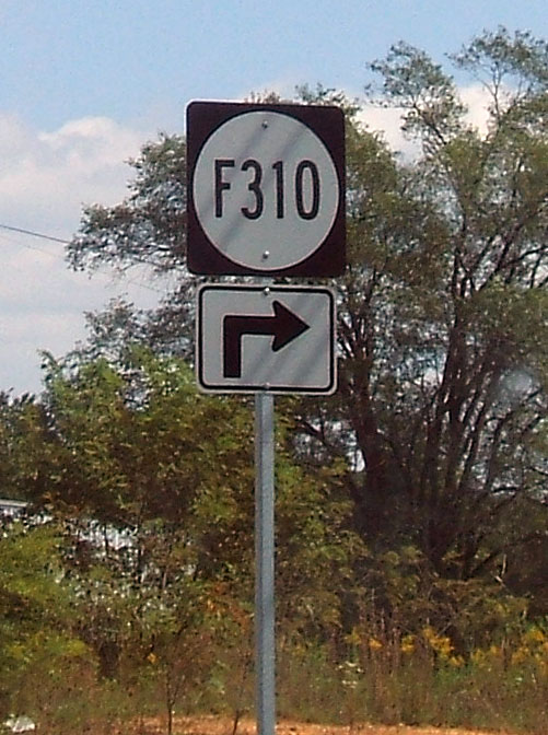 Virginia state secondary highway F310 sign.