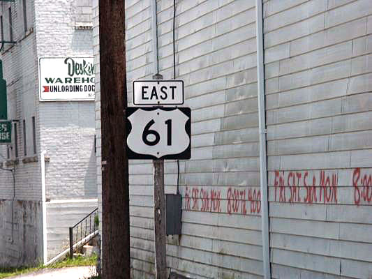 Virginia U.S. Highway 61 sign.